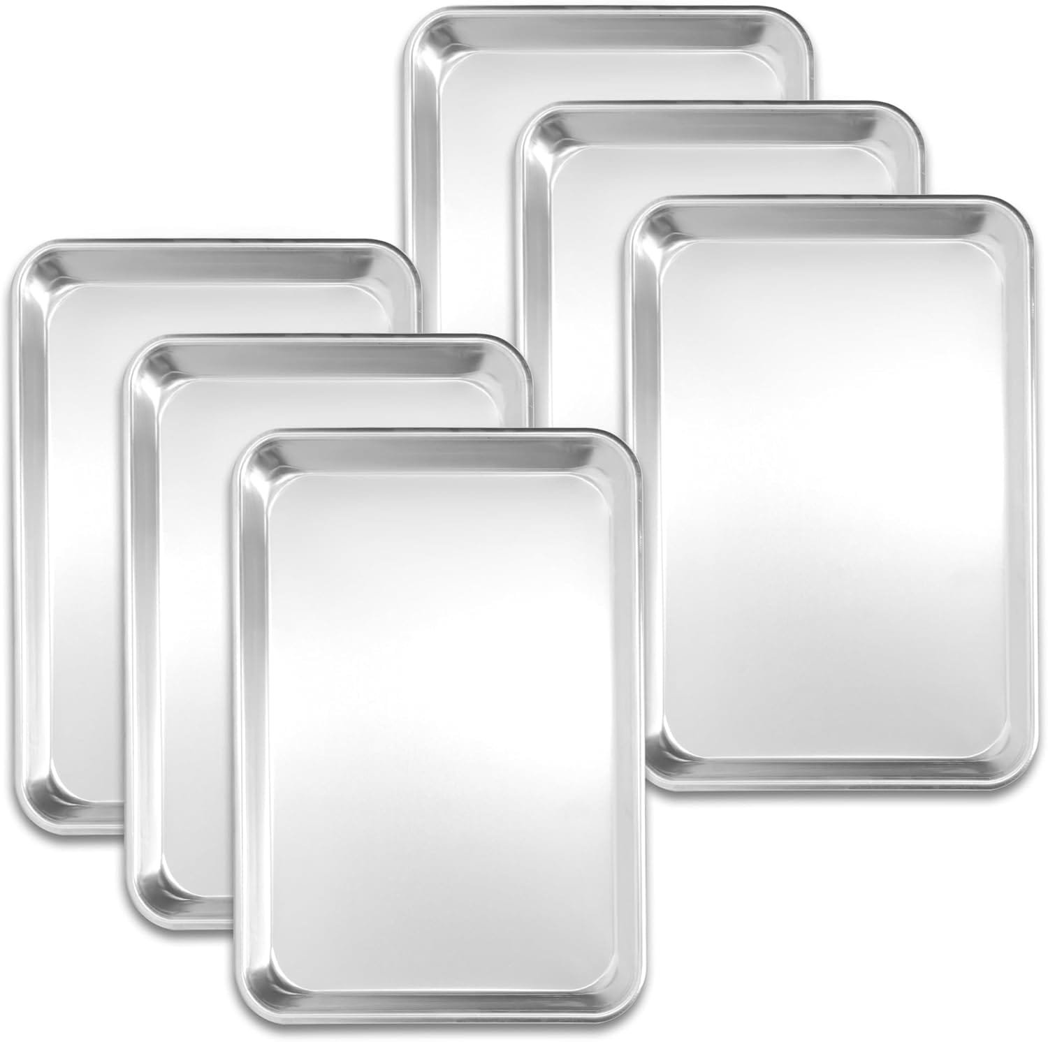 STEELUS - Paquete de 6 bandejas para hornear 18x13''