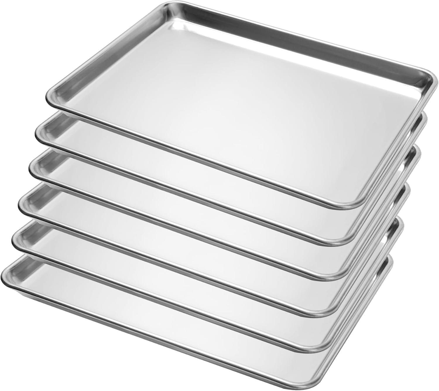 Paquete de 6 bandejas comerciales de aluminio 13x18''